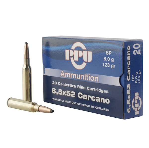 PPU PP6CS 6.5x52 Carcano 123GR SP Ammo 20 Rounds