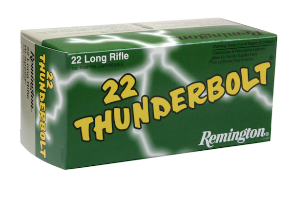 Remington Thunderbolt .22 LR 40 Grain Round Nose (RN) High Velocity Rimfire Ammo (500 Rounds)