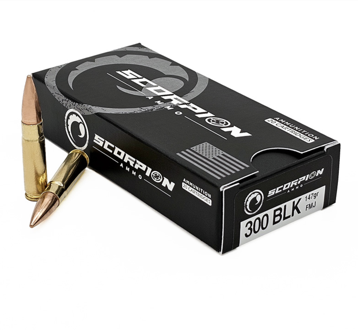 Scorpion Ammo 300 AAC Blackout 147 Grain FMJ 20-Round