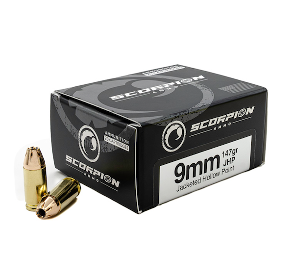 Scorpion Ammo Scorpion 9mm Luger 147gr JHP 20rd