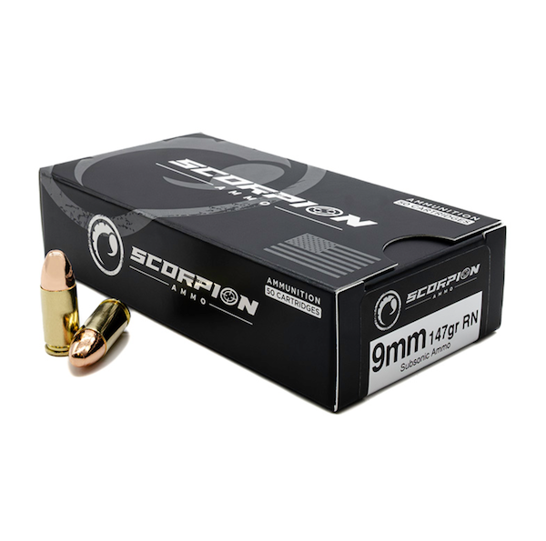 Scorpion Subsonic 9mm Luger 147gr TMC-RN (50 Rounds)