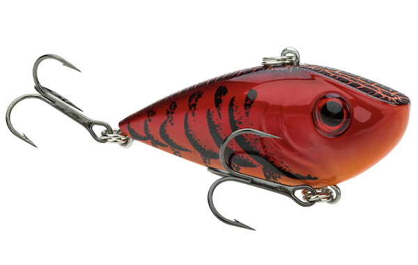Strike King Red Eyed Shad Tungsten 2-Tap, Delta Red Lipless Crankbait, Sinking 2 3/8in 1/2oz, Single Pack