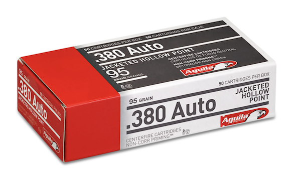 Aguila 1E802112 .380 ACP 90 Gr JHP Ammo 50 Rounds
