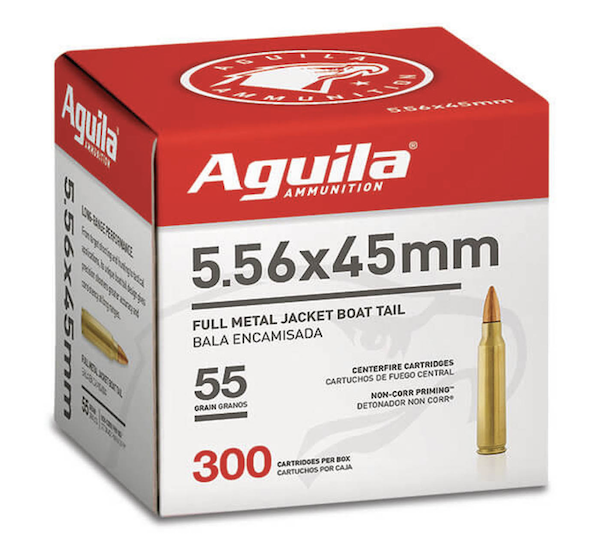 Aguila 1E556126 5.56x45mm NATO 55gr FMJ Boat Tail 300/Box
