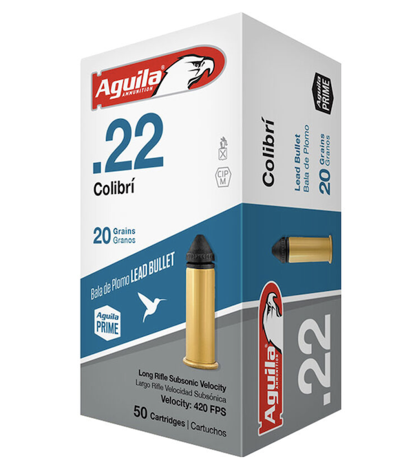 Aguila 1B220337 Colibri Rimfire 22 LR 20 gr Lead 50 Per Box/ 20 Cs