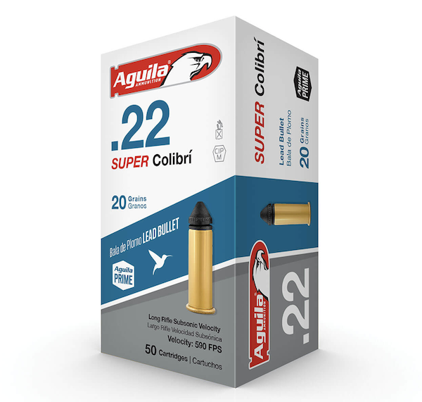 Aguila 1B220339 Super Colibri Rimfire 22 LR 20 gr Subsonic Lead 50 Per Box/ 20 Cs