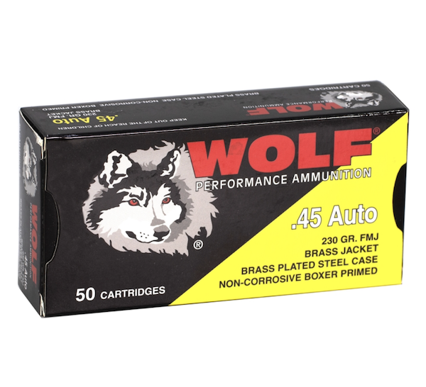 Wolf Performance 45 ACP 230 Grain FMJ (50 Rounds)