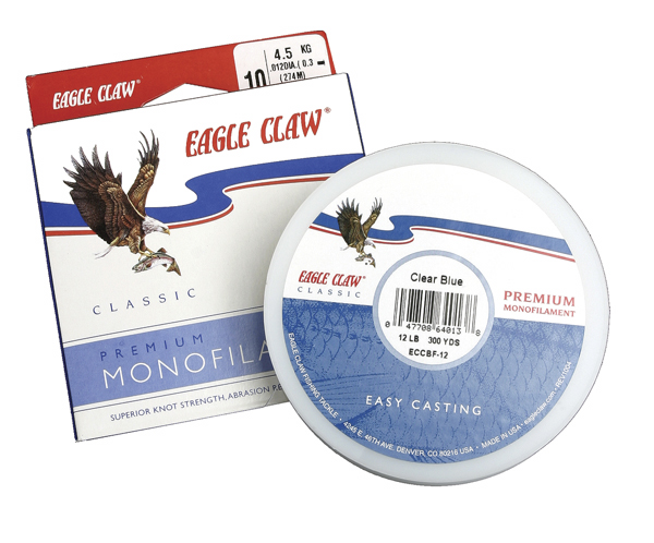 Eagle Claw Fishing Tackle EC CLASSIC MONO 40# CLEAR 150YD 09011-040 - Eagle Industries