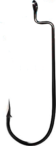 Eagle Claw Trokar TK1003/0: Heavy Duty, Non-Offset, Round Bend Worm Hook with Forged Ringed Eye