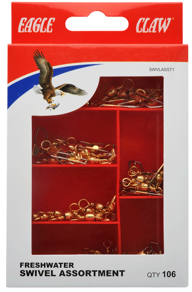 Eagle Claw Swivel Assortment, 106 Pieces, Model SWVLASST1 by Manufacturer - Eagle Industries